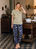 Raspberry short-sleeved pajamas