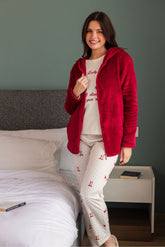 "red lucky day" بيجاما شتوي 3 قطع