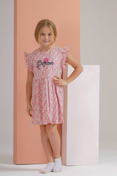 فستان بناتي منقوش