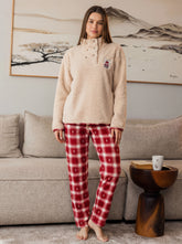 بيجاما بولار بنطلون كاروهات