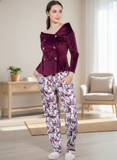 بيجاما شتوي بنفسجي