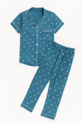 بيجاما زراير منقوش جنزاري