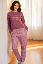 بيجاما كاشمير بنطلون ورود