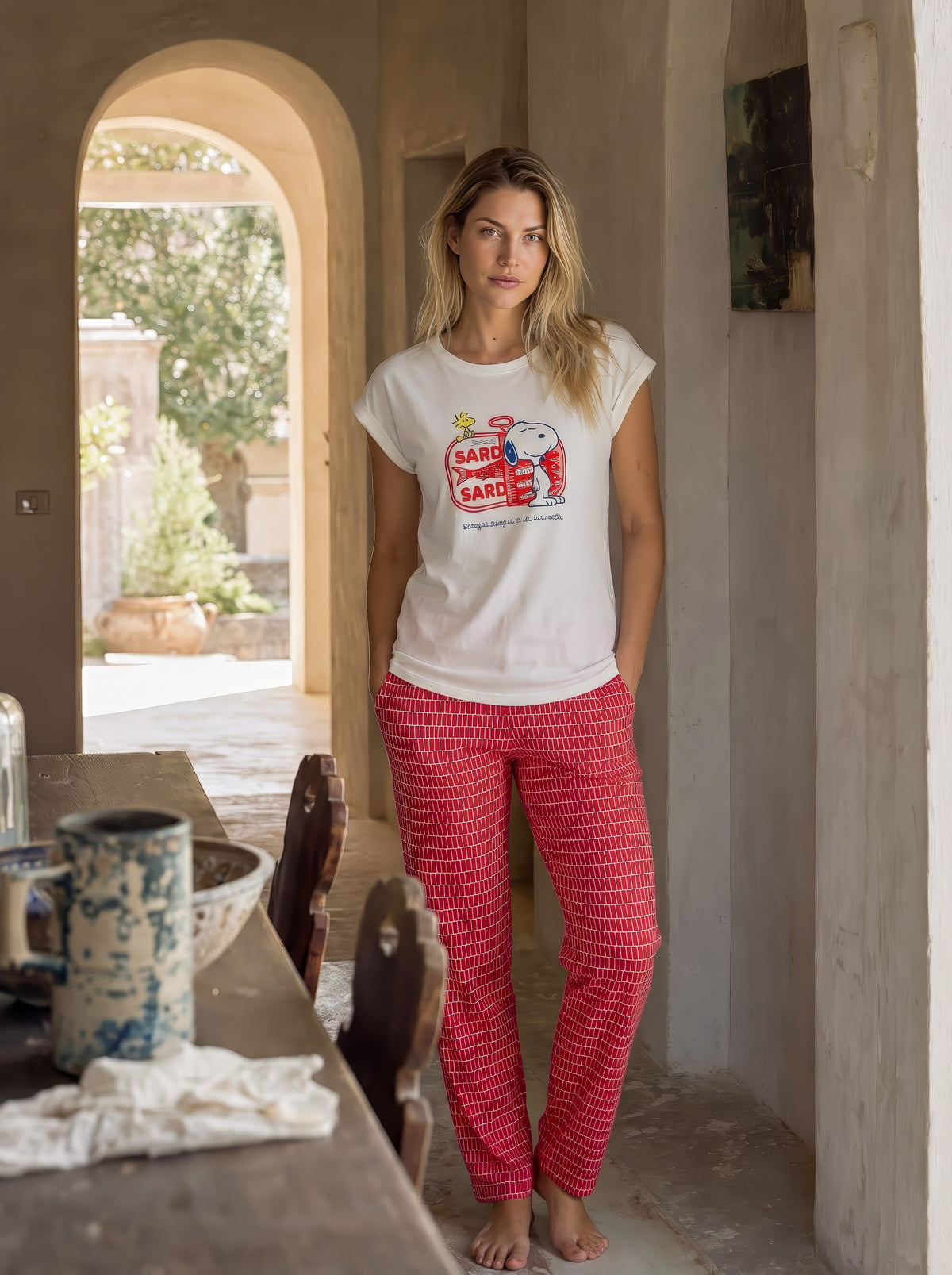 Snoopy short-sleeve pajamas