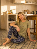 Raspberry short-sleeved pajamas
