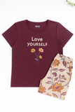love yourself بيجاما شورت
