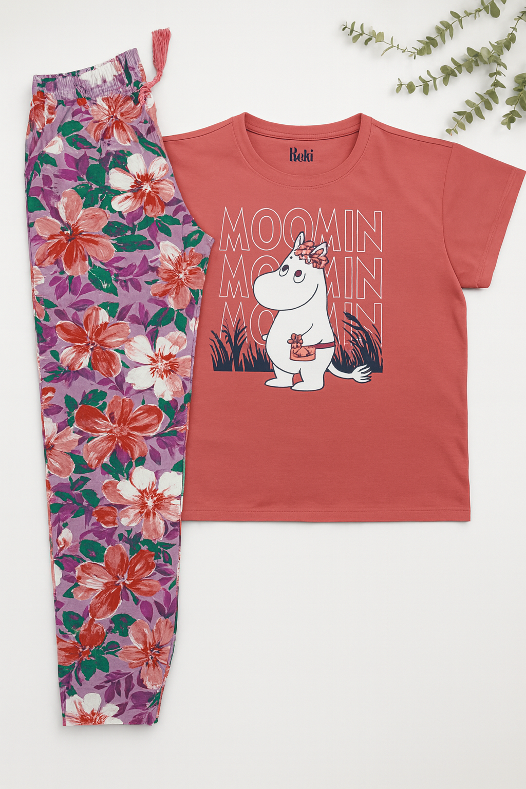 Moomin بيجاما نص كم