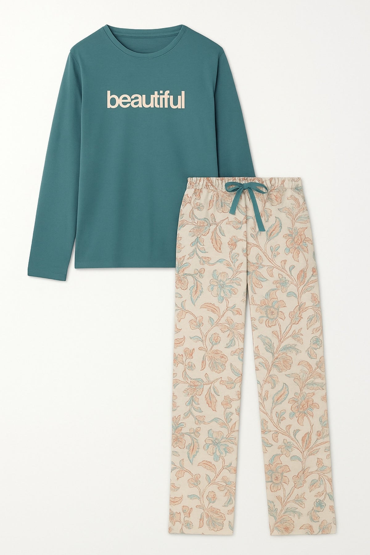 "Beautiful"بيجاما كم