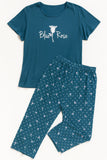 "Blue Rose" بيجاما نص كم