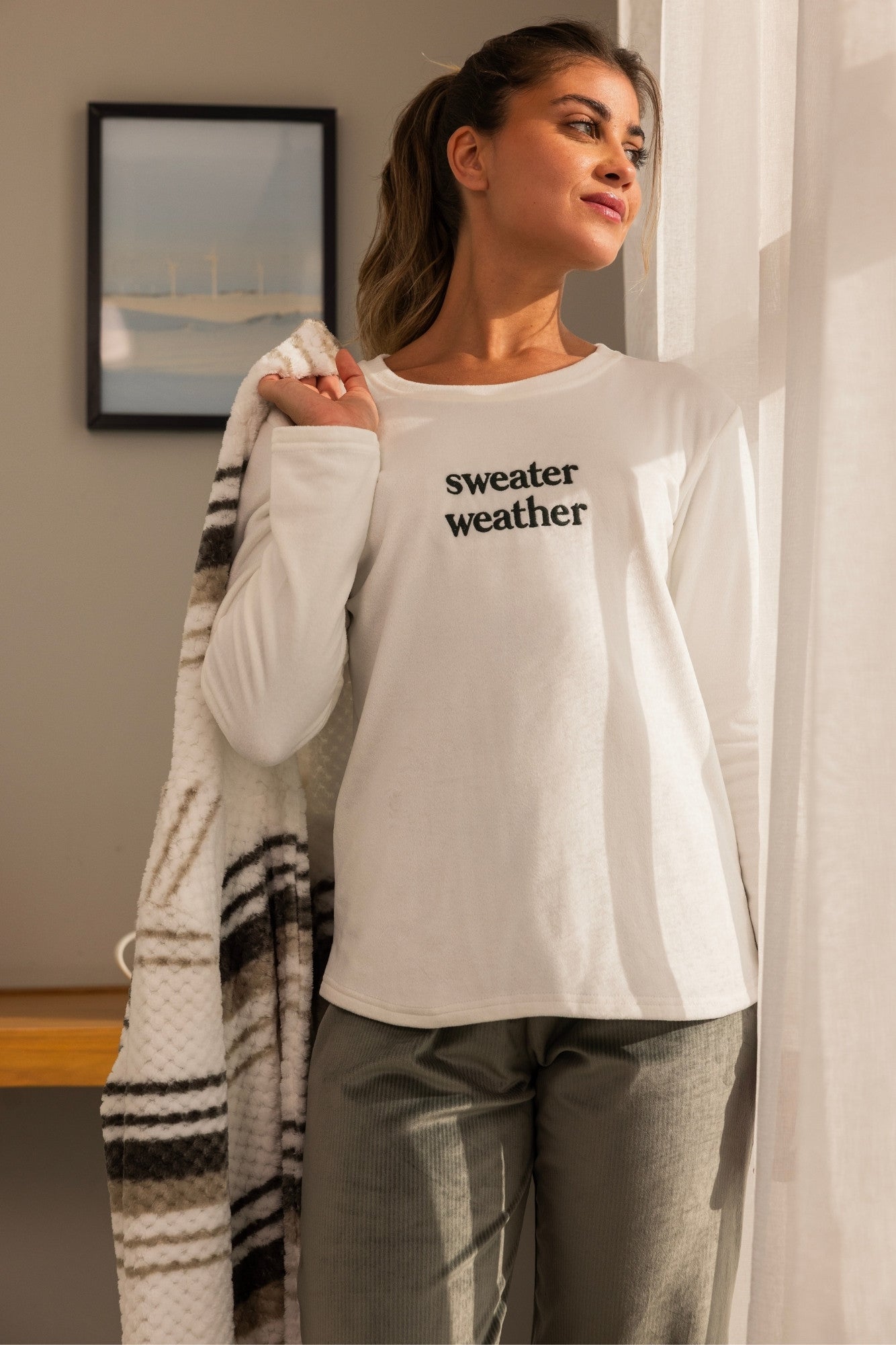 "Sweater Weather" بيجاما شتوي 3 قطع