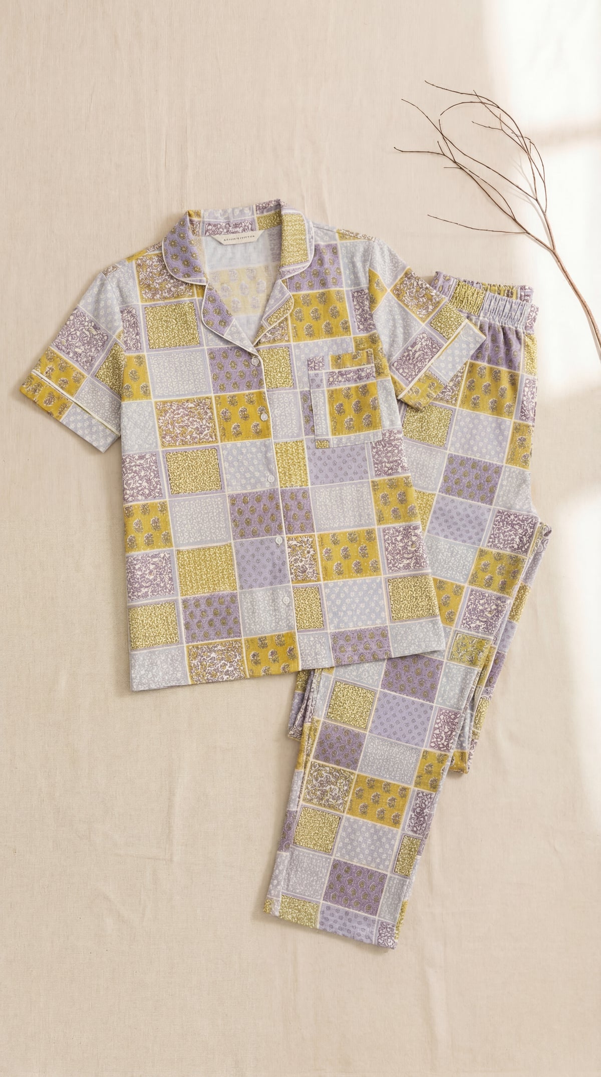 بيجاما نص كم مربعات